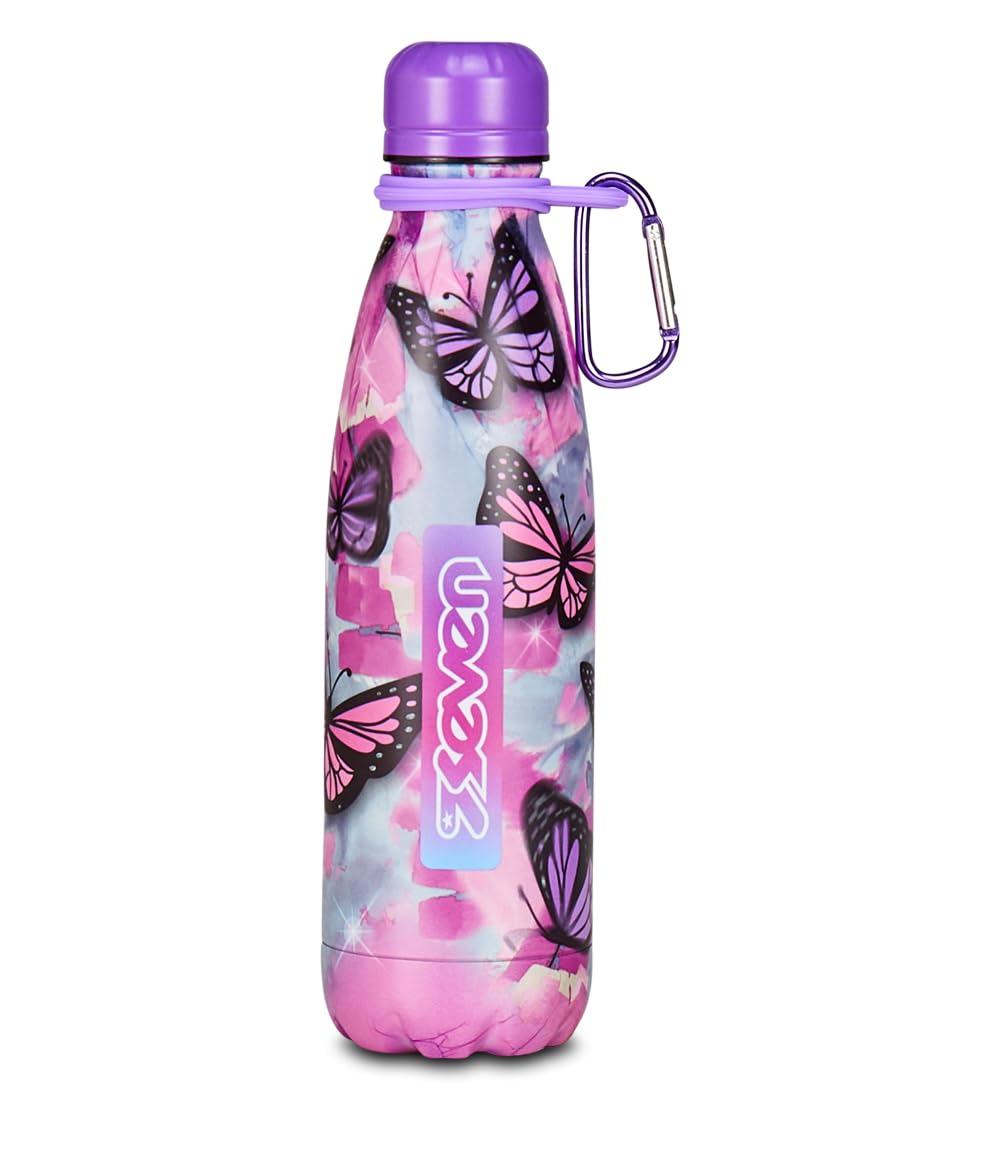 Bottiglia isolata Seven Seven Stainless Steel rosa Per Interiori e Esterni Conservazione della Temperatura 24 ore Bottig