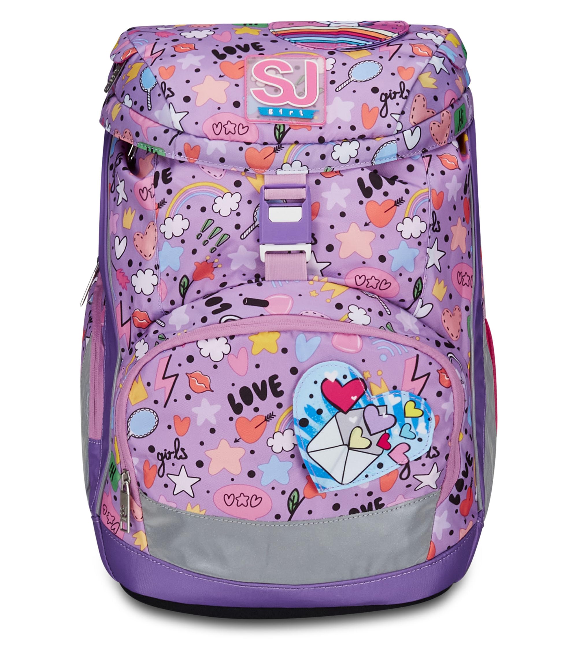  "SJ Gang School BackpackStyle Giapetto Scool Bag Purpureo Monoscompartimento Regolabile Newspaper Notes"
| "SJ Gang Sch