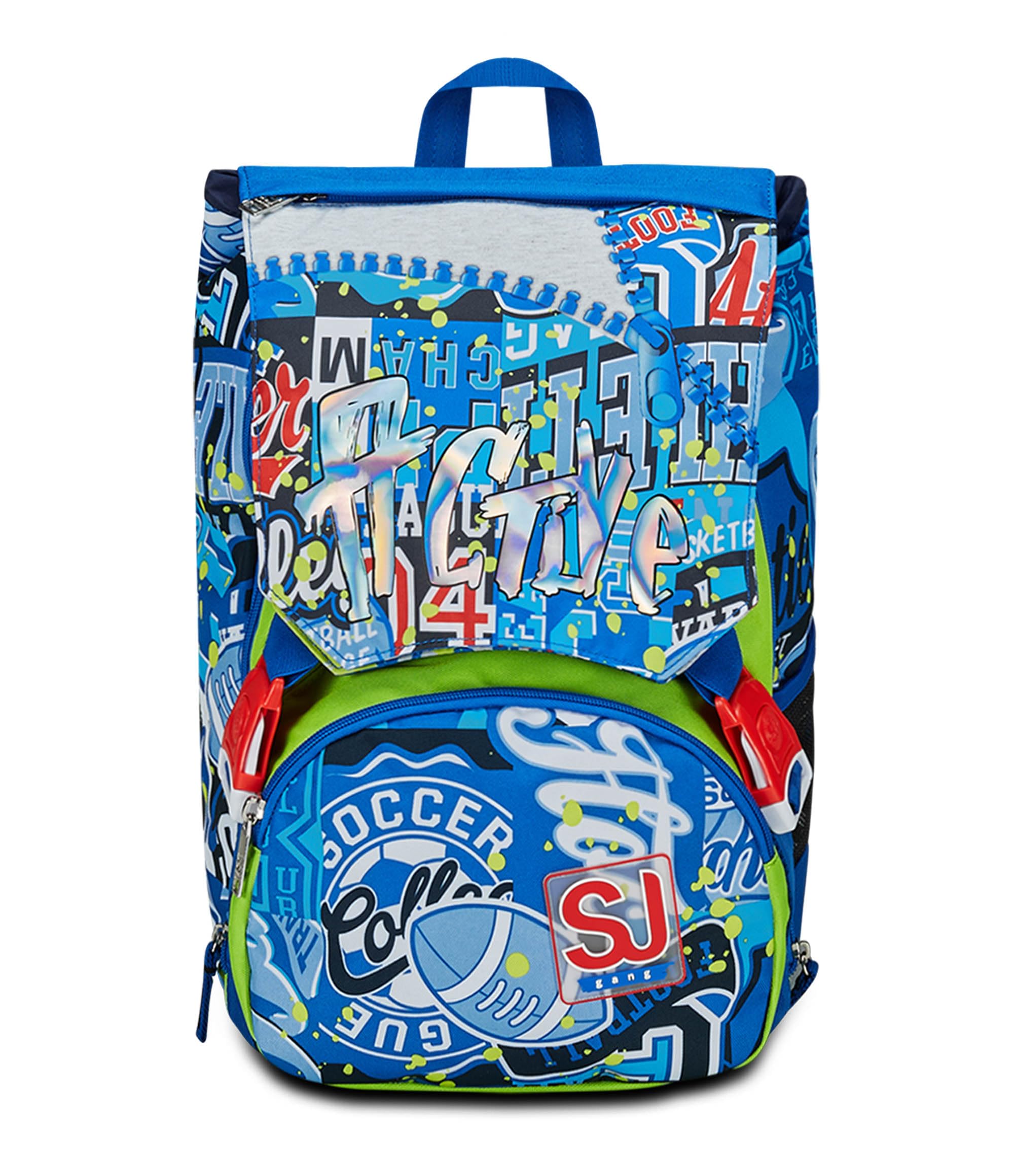 Seven SJ Gang Zberries School Backpack, Blu, Perfeito per i bambini, Ideale per la scuola, Espandibile con zip laterali,