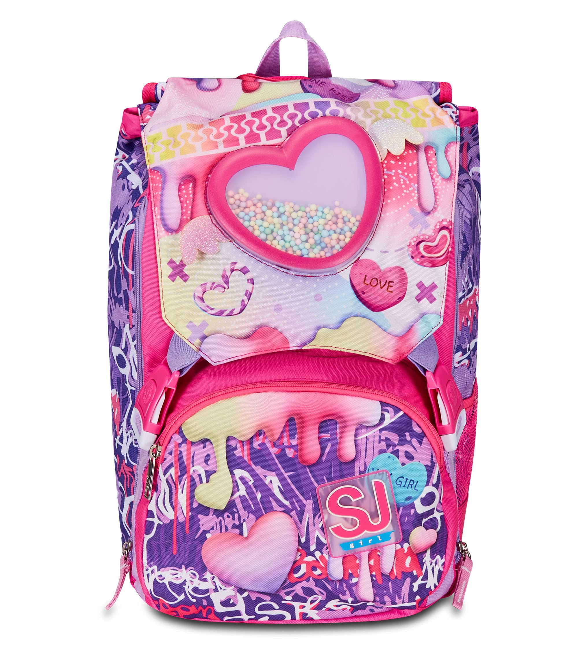 Seven SJ Weekend School Backpack per Ragazzi, Rosa, 2 Compartment Backpack con Zip laterale, Borsa da scuola elementare 